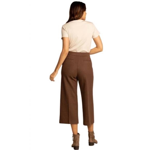 NWT Pink Martini Nadia Cropped Wide Leg Pants in Chocolate Brown Size XS - Picture 2 of 5